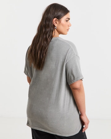 Simply Be Washed Grey Queen License T-Shirt