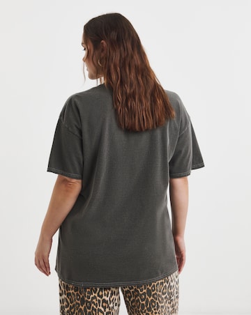 Simply Be Acid Wash Western Slogan T-Shirt