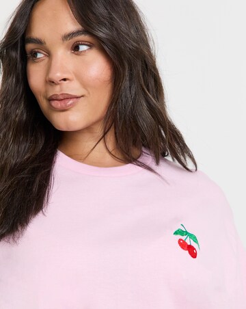 Simply Be Cherry Embroidered T-Shirt