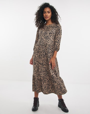Animal Soft Touch Midi Smock Dress