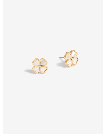 Jon Richard MOP Heart Clover Studs