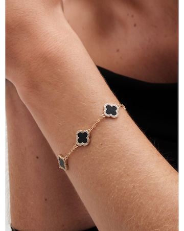 Jon Richard Jet Enamel Clover Bracelet