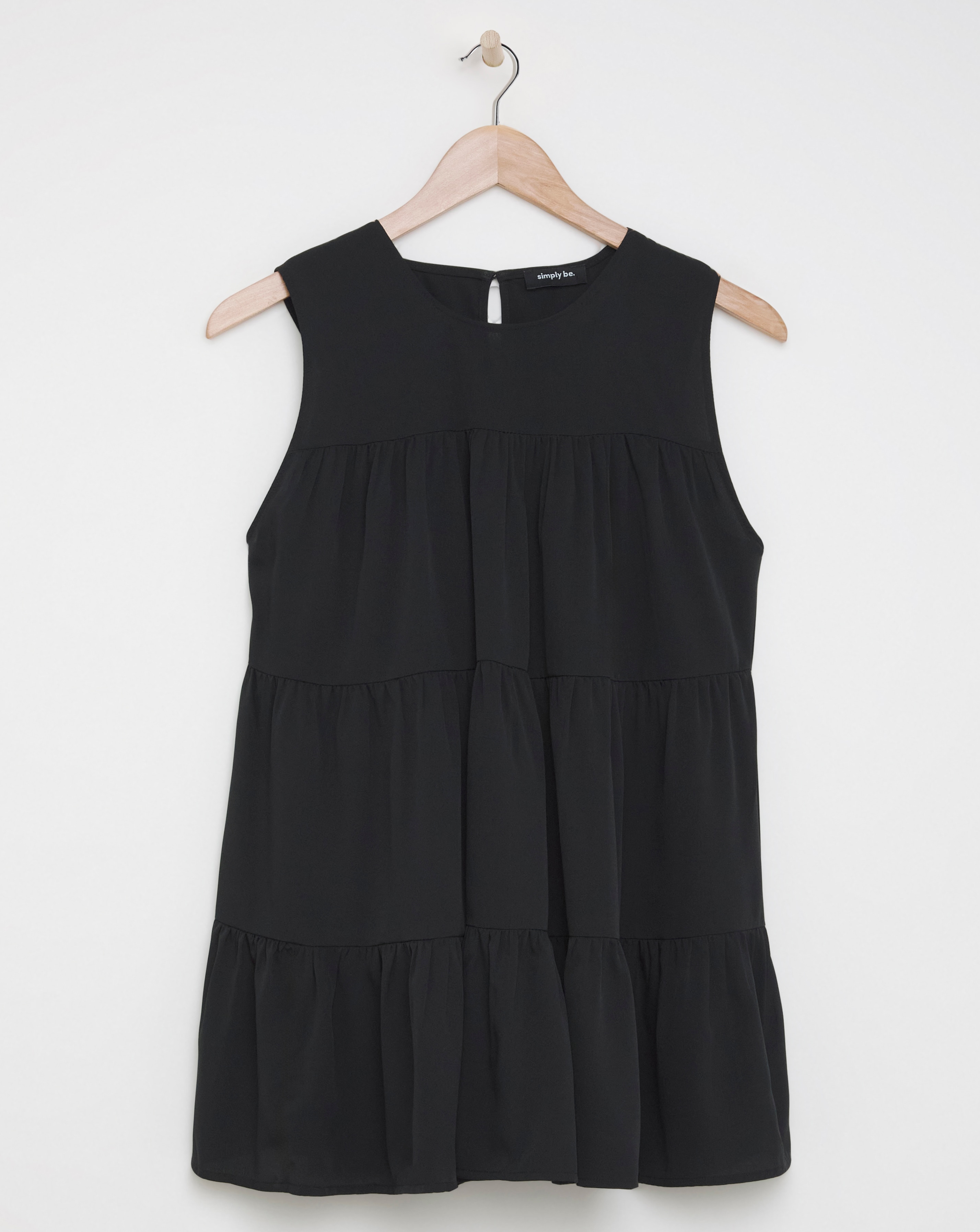 Black Tiered Sleeveless Blouse