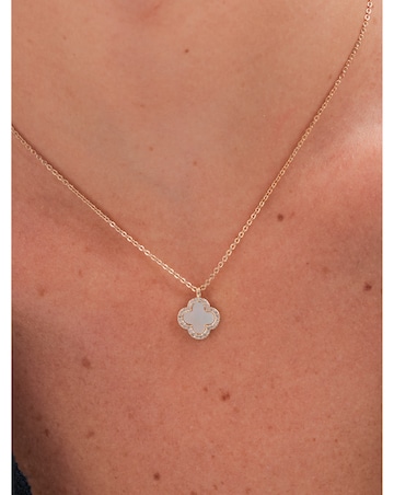 Jon Richard Gold Plated and Mother of Pearl Clover Pendant Necklace
