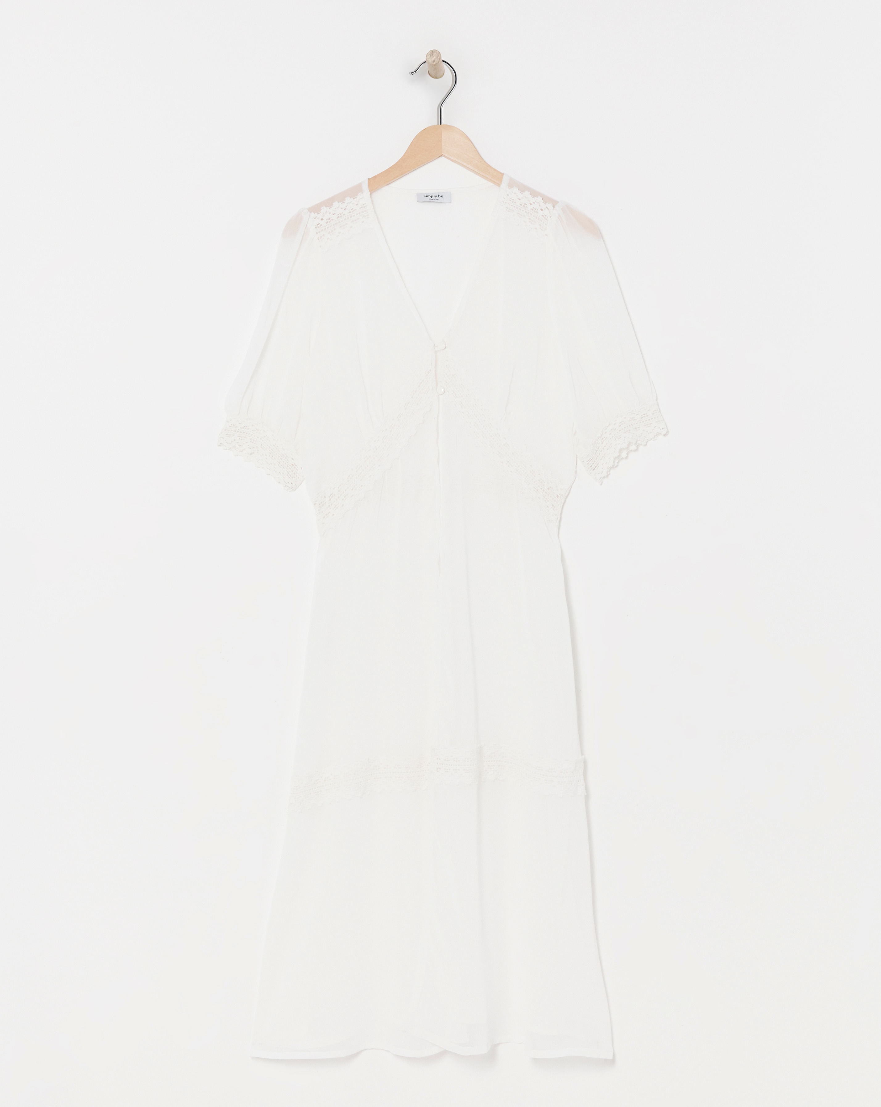 Ivory Lace Detail Longline Kimono