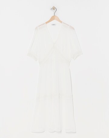 Ivory Sheer Longline Short Sleeved Kimono