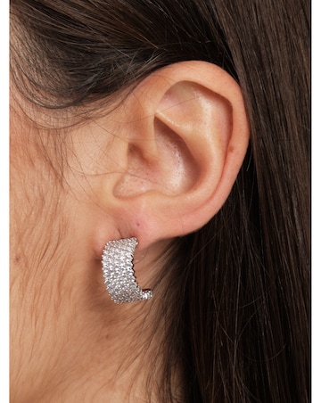 Jon Richard Crystal Pave Hoop Earrings