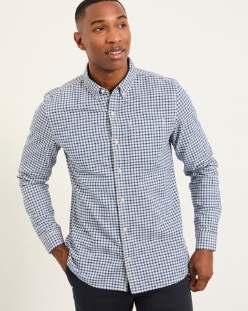 FatFace Oxford Gingham Long Sleeve Shirt (Regular & Tall) - Navy