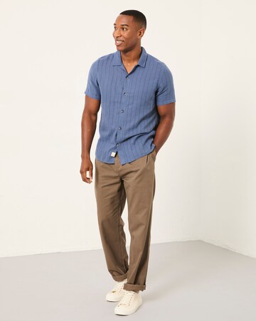 FatFace Bugle Stripe Shirt (Regular & Tall) - Dark Blue