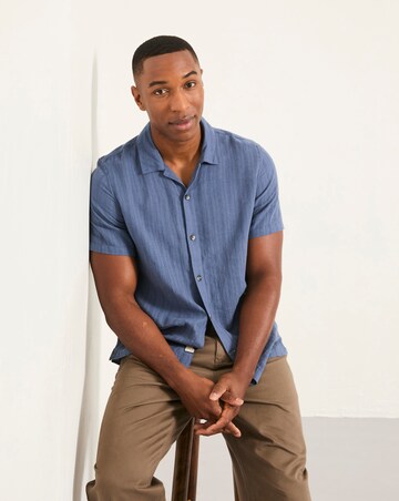 FatFace Bugle Stripe Shirt (Regular & Tall) - Dark Blue