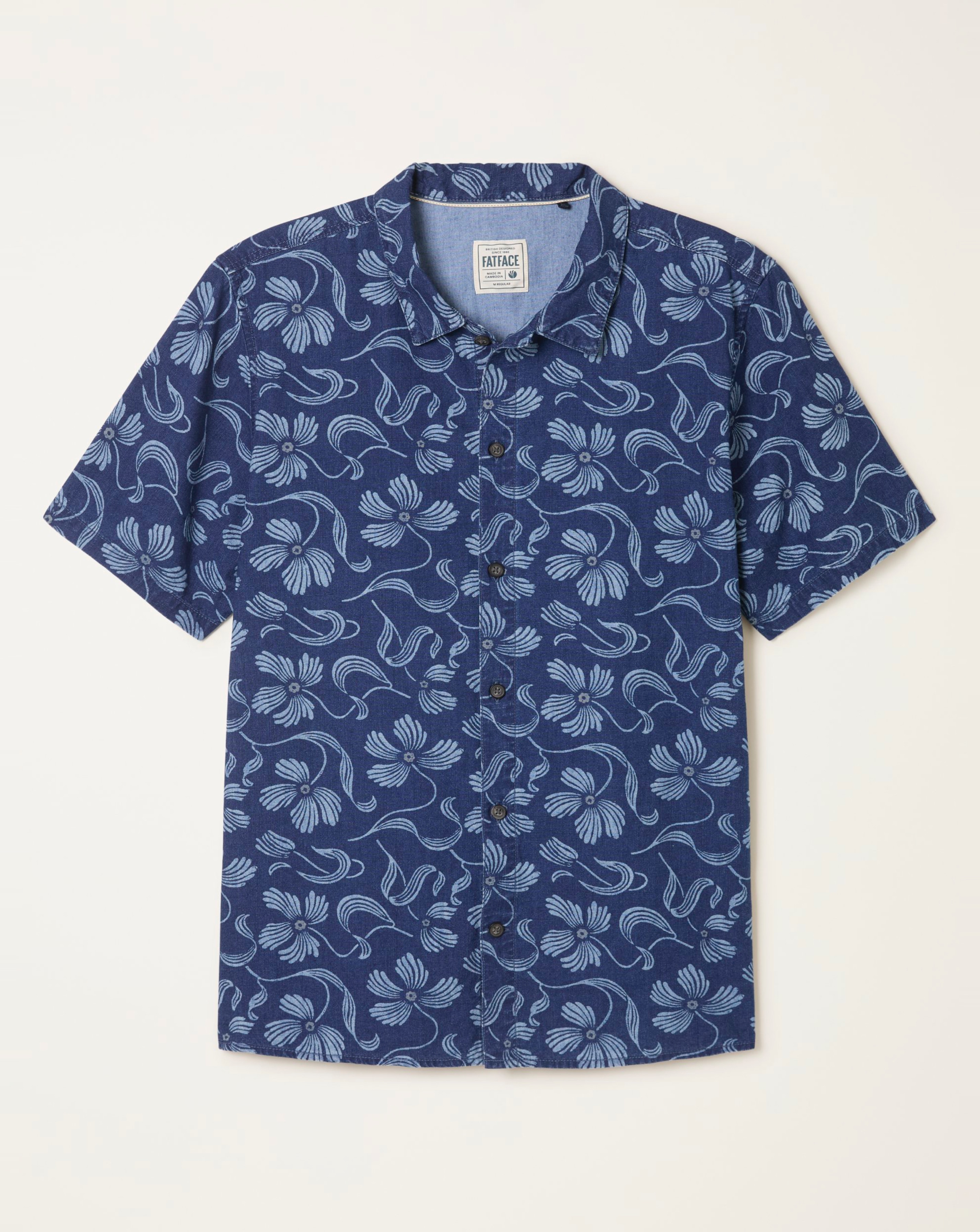 FatFace Hibiscus Print Shirt - Indigo