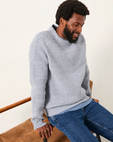 FatFace Bourton Knitted Jumper (Regular & Tall) - Light Blue