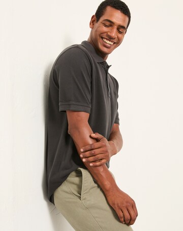 Fatface Pique Short Sleeve Polo (Regular & Tall) - Black