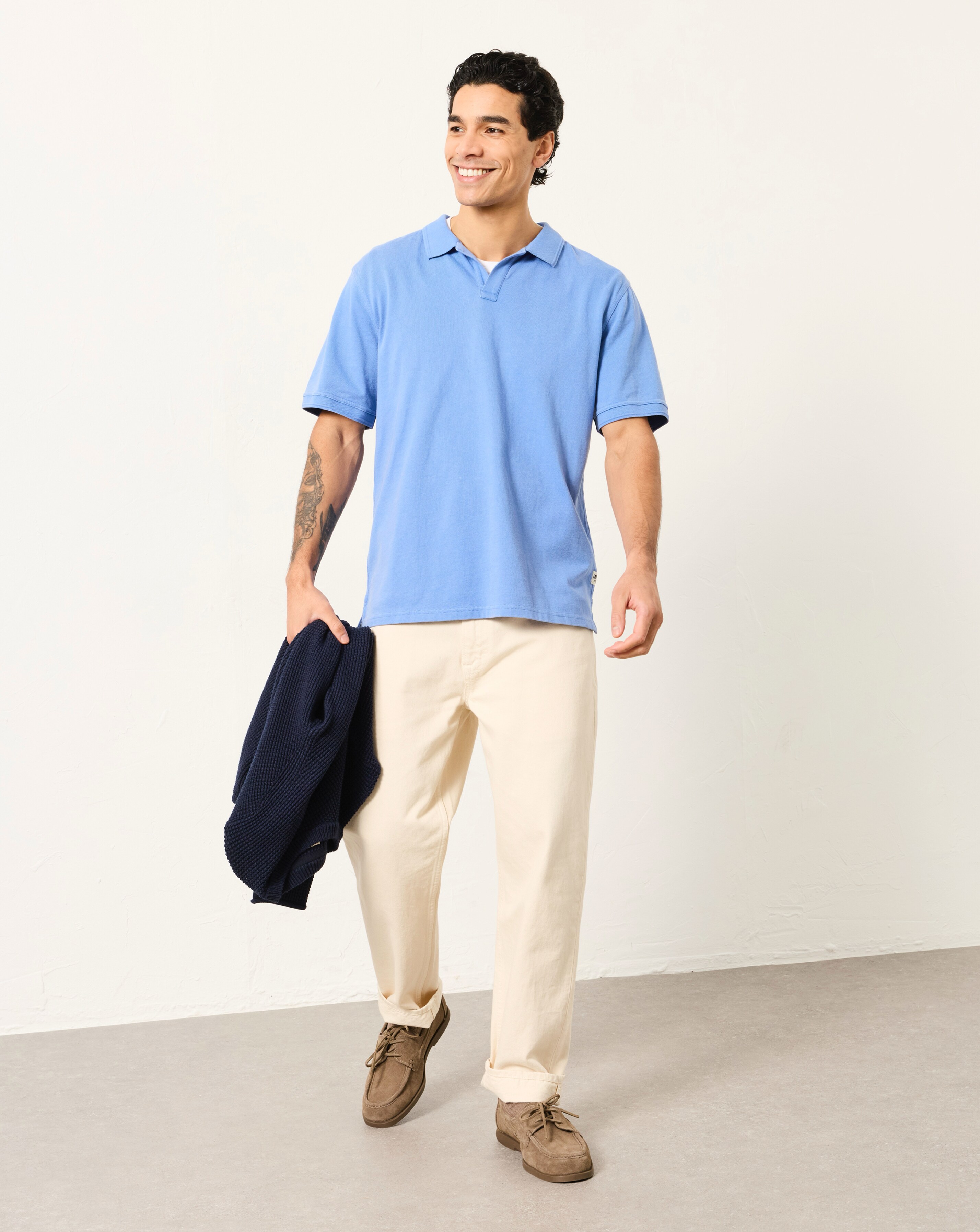 FatFace Ashton Plain Polo - Blue
