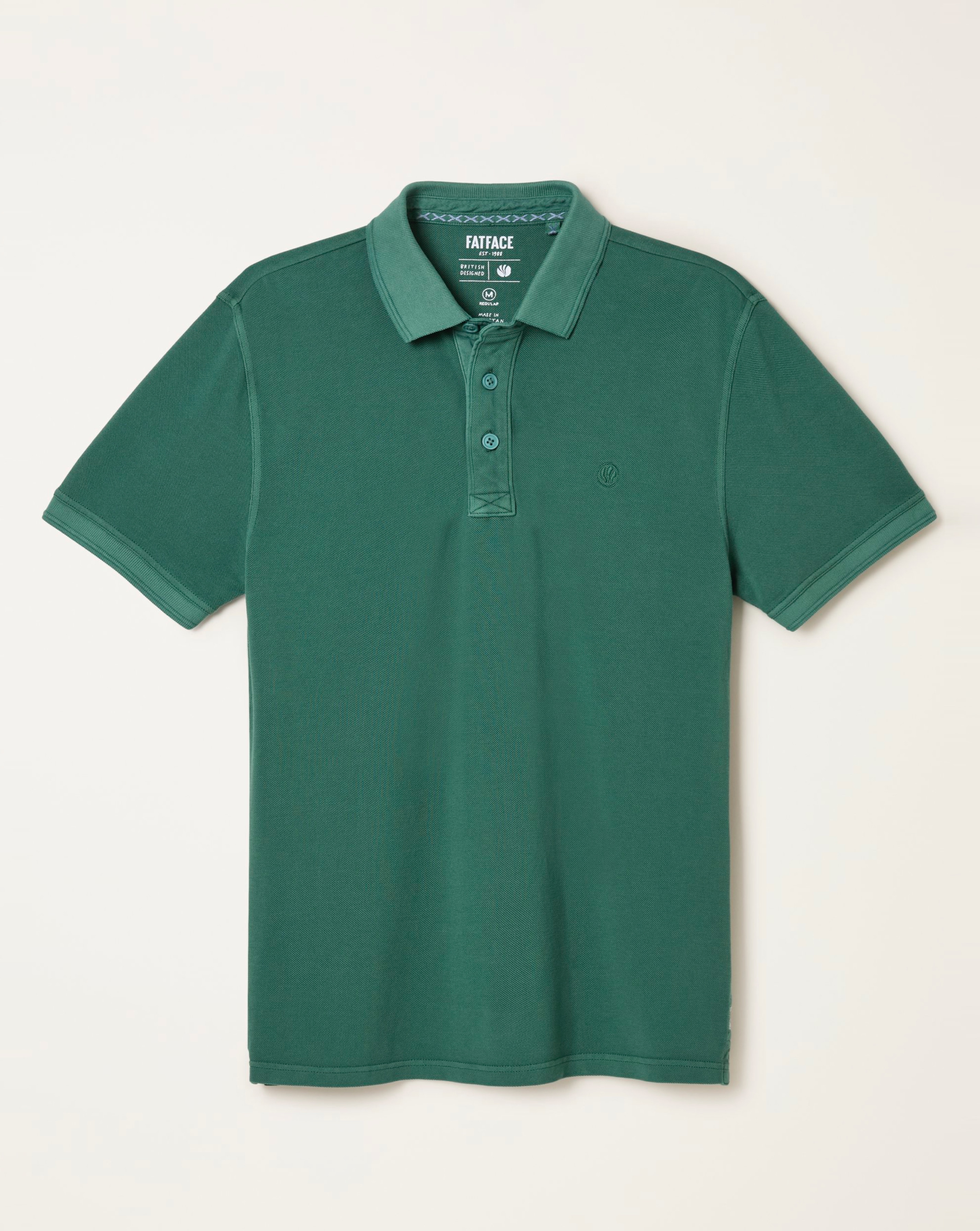 FatFace Pique Short Sleeve Polo - Jade