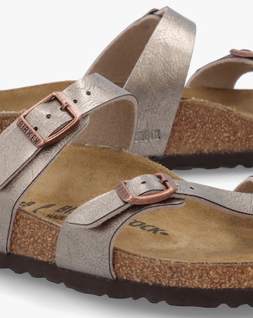 Birkenstock Mayari Graceful Taupe Birko-Flor Thong Sandals Narrow Fit