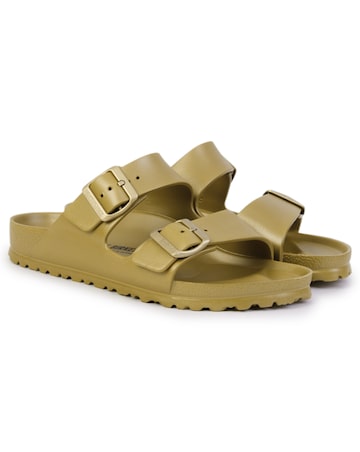 Birkenstock Arizona EVA Glamour Gold Two Bar Mules Narrow Width
