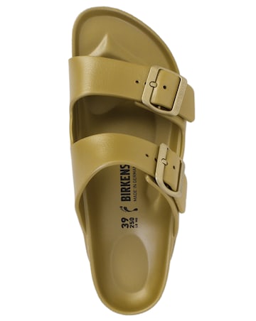 Birkenstock Arizona EVA Glamour Gold Two Bar Mules Narrow Width