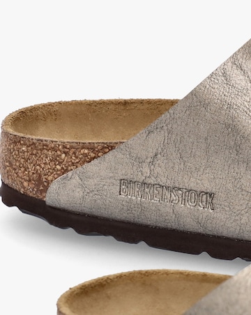 Birkenstock Arizona Birko-Flor Graceful Taupe Two Bar Mules Narrow Width