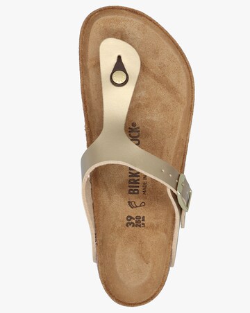 Birkenstock Gizeh Birko Flor Gold Toe Post Sandals Standard Fit