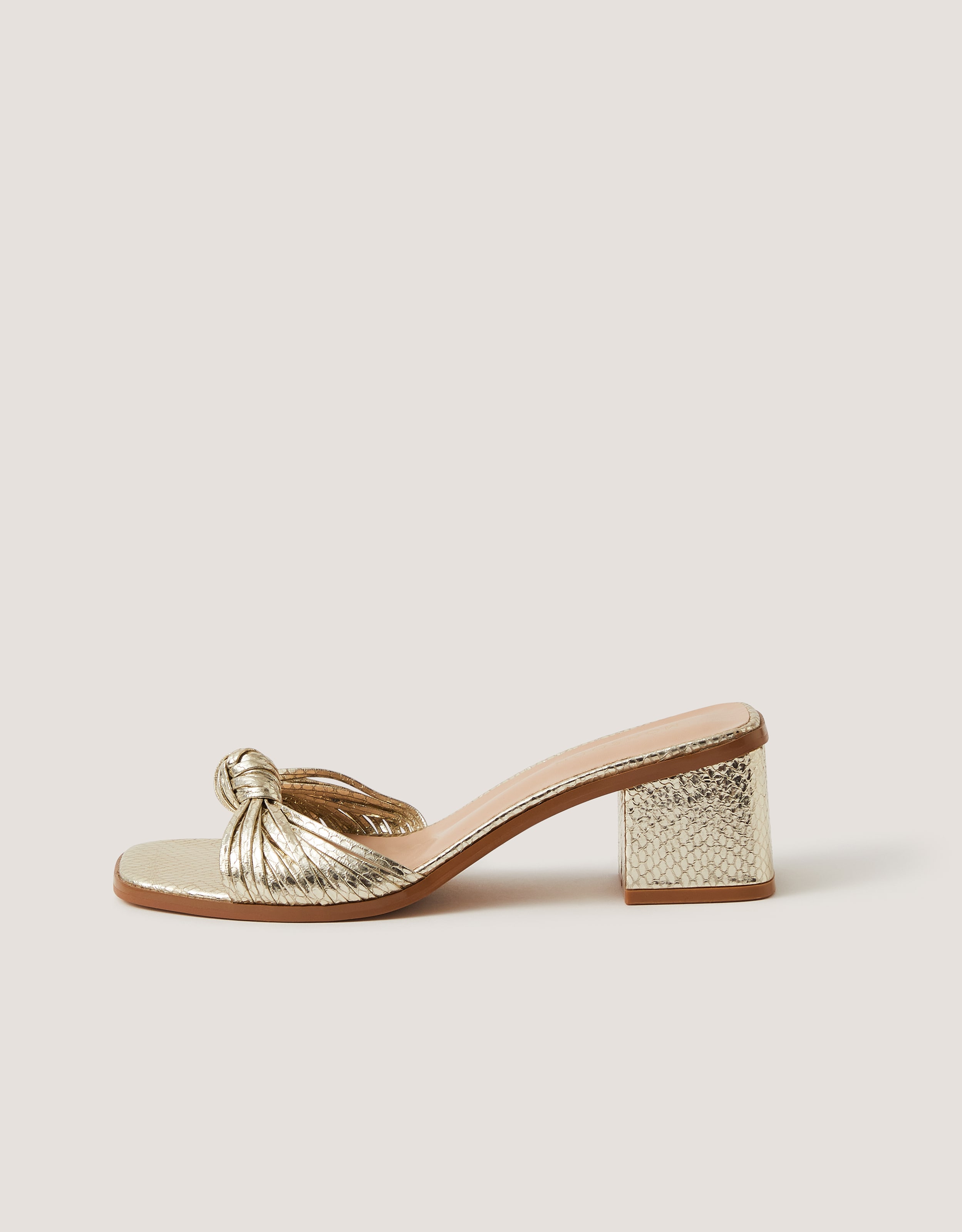 New In - Monsoon Gwen Knot Metallic Mules