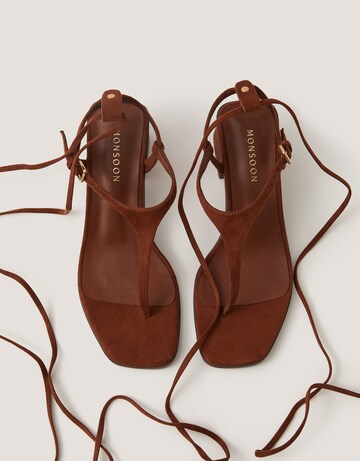 Monsoon Hatty Toe Post Tie Strap Heels