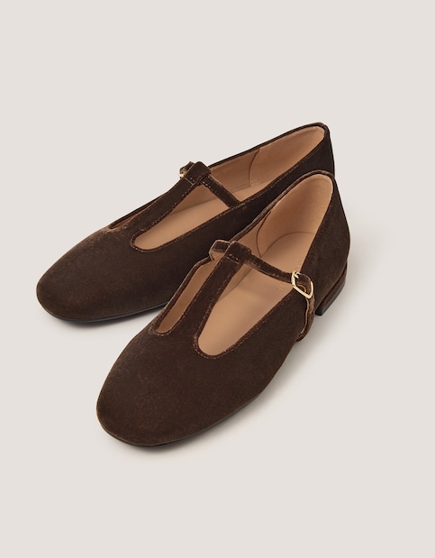 New In - Monsoon Jesi Velvet Mary Jane Flats