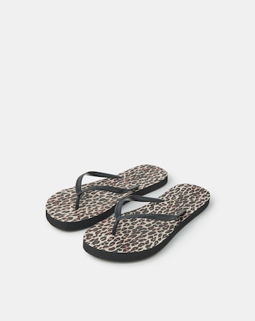 Accessorize Leopard Print Flip Flops