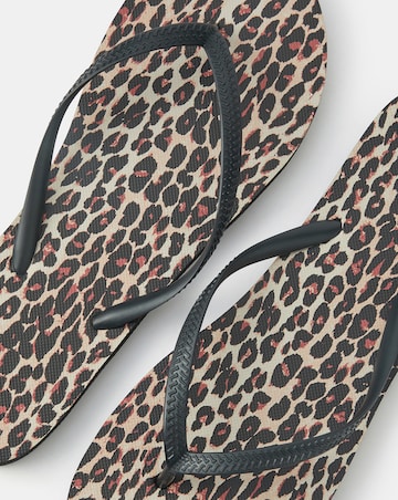 Accessorize Leopard Print Flip Flops