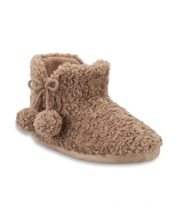 totes Womens Textured Faux Fur Boot Slippers