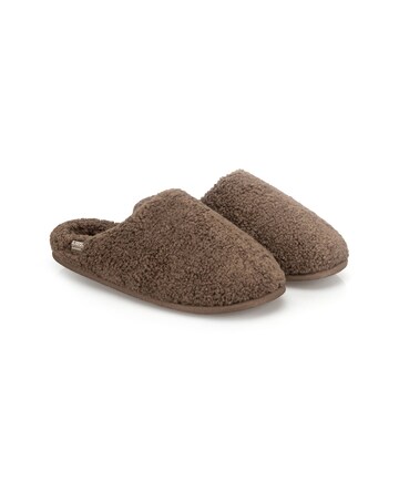 totes Isotoner Womens Borg Swept Back Mule Slippers