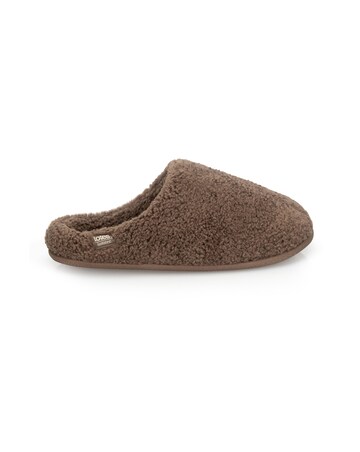 totes Isotoner Womens Borg Swept Back Mule Slippers