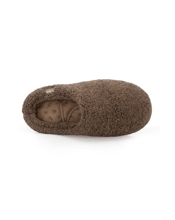totes Isotoner Womens Borg Swept Back Mule Slippers
