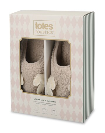 totes Womens Novelty Reindeer Mule Slippers