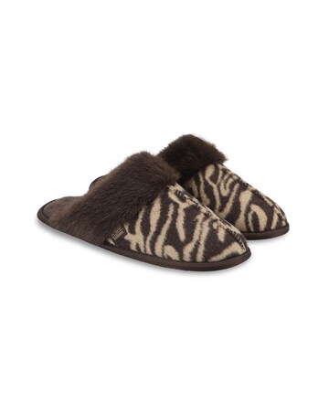 totes Isotoner Womens Animal Print Mule Slippers
