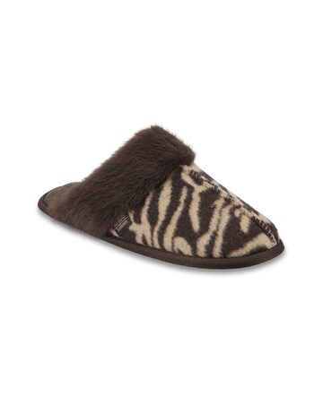 totes Isotoner Womens Animal Print Mule Slippers