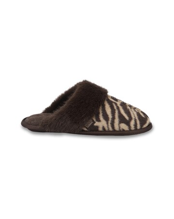 totes Isotoner Womens Animal Print Mule Slippers