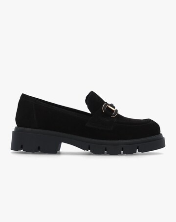 Daniel Laffle Black Suede Chunky Loafers Standard Fit