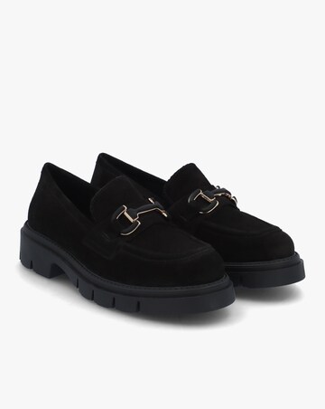 Daniel Laffle Black Suede Chunky Loafers Standard Fit