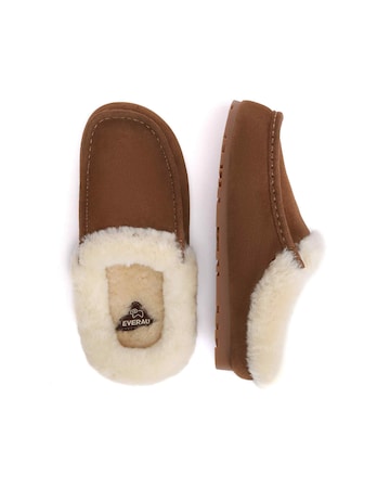 EVERAU Creago Moccasin Slippers in Chocolate