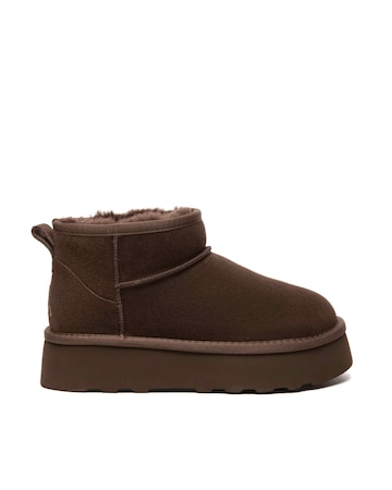EVERAU Heron Ultra Mini Platform Boots in Chocolate