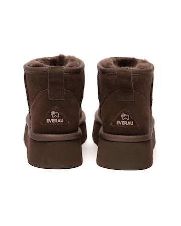 EVERAU Heron Ultra Mini Platform Boots in Chocolate