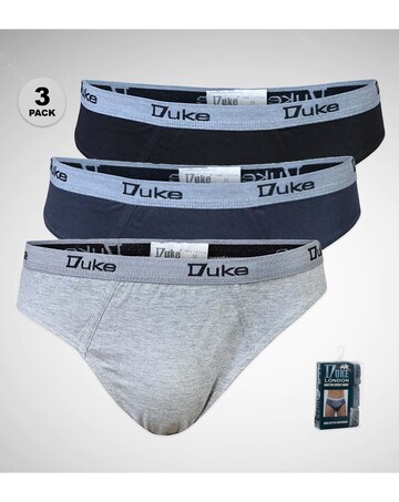 D555 Big & Tall Brief Pack of 3 Cotton Brief - (Black/Grey/Navy)