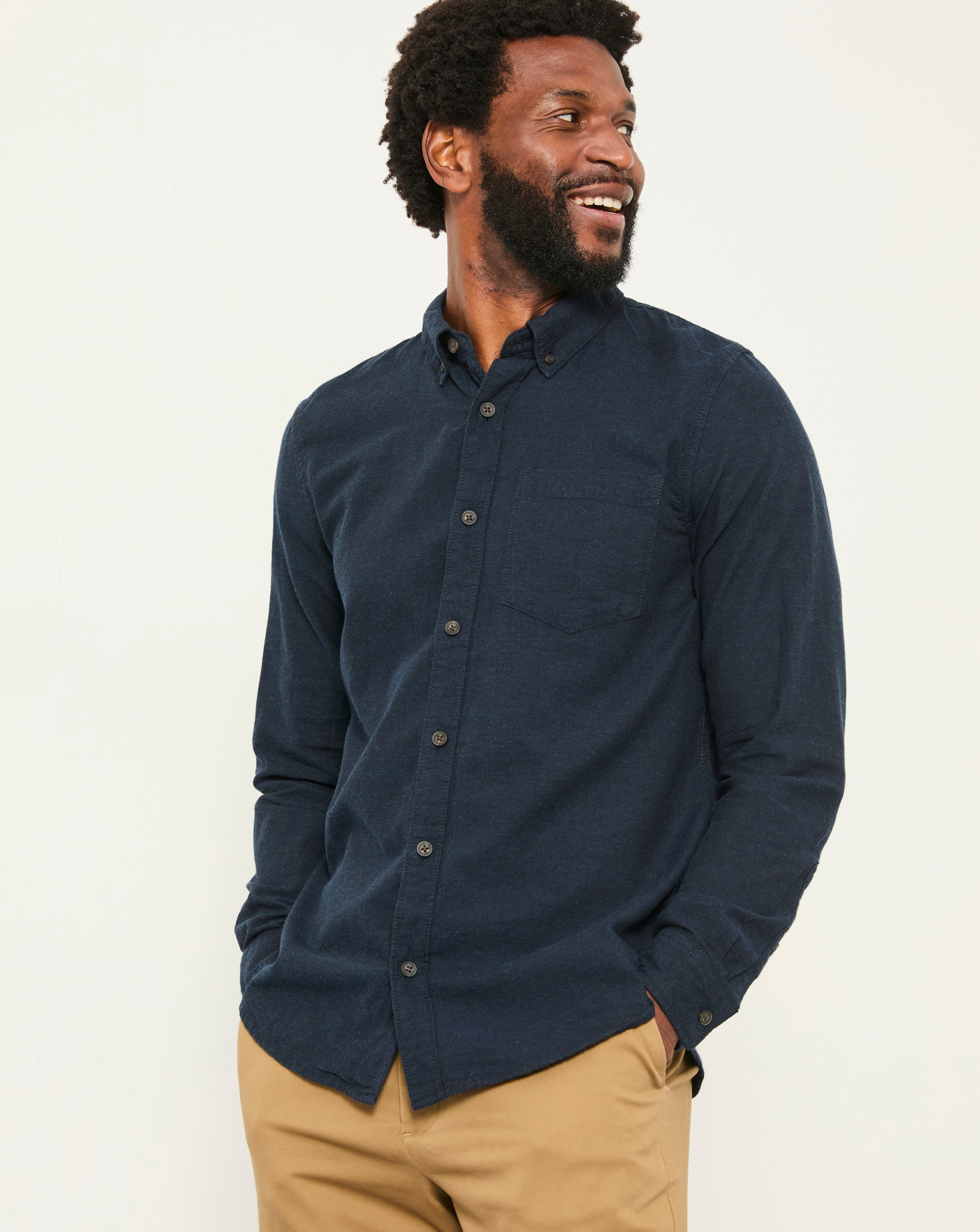 FatFace Oxlow Long Sleeved Shirt - Navy