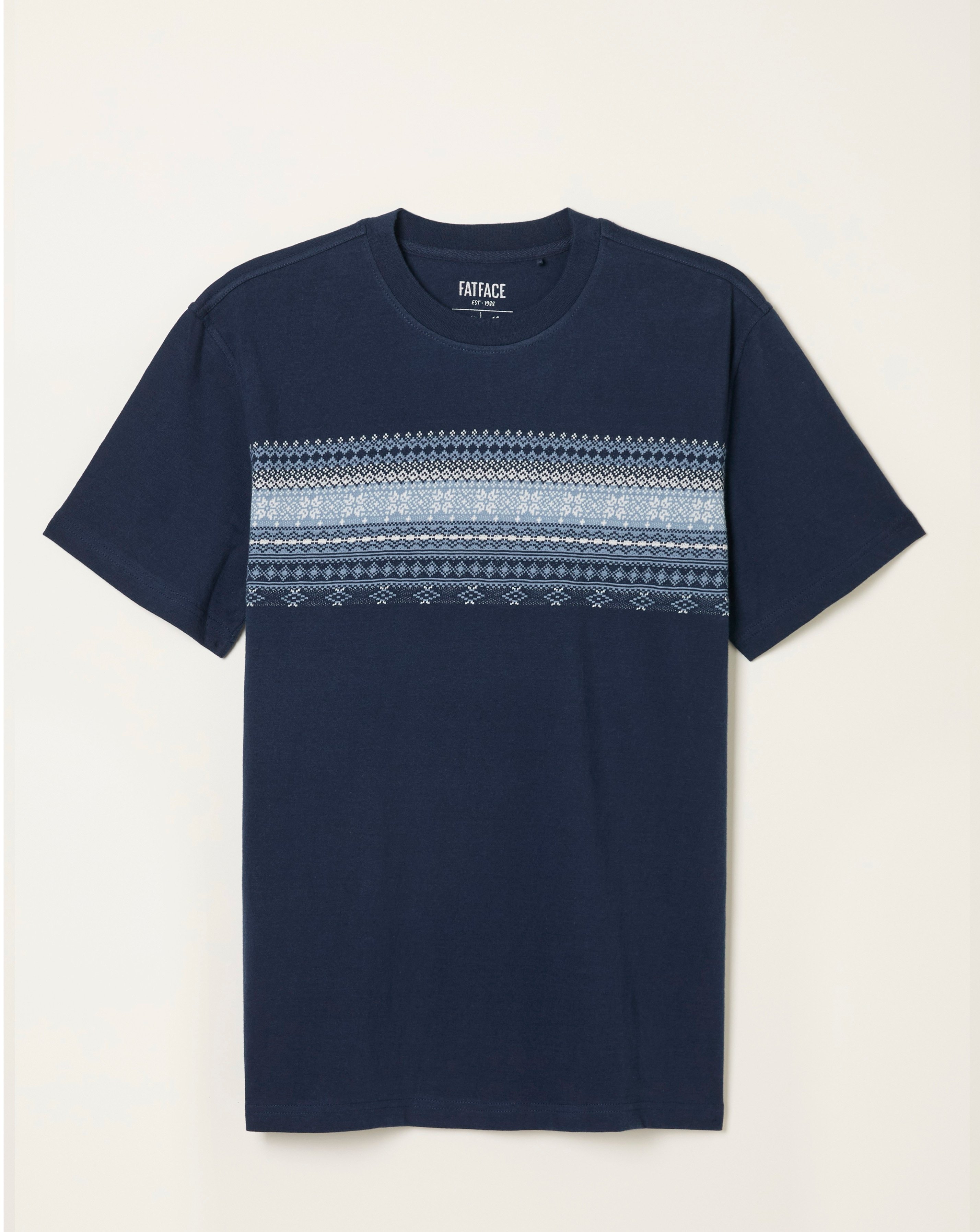 FatFace Jacquard T-Shirt - Navy