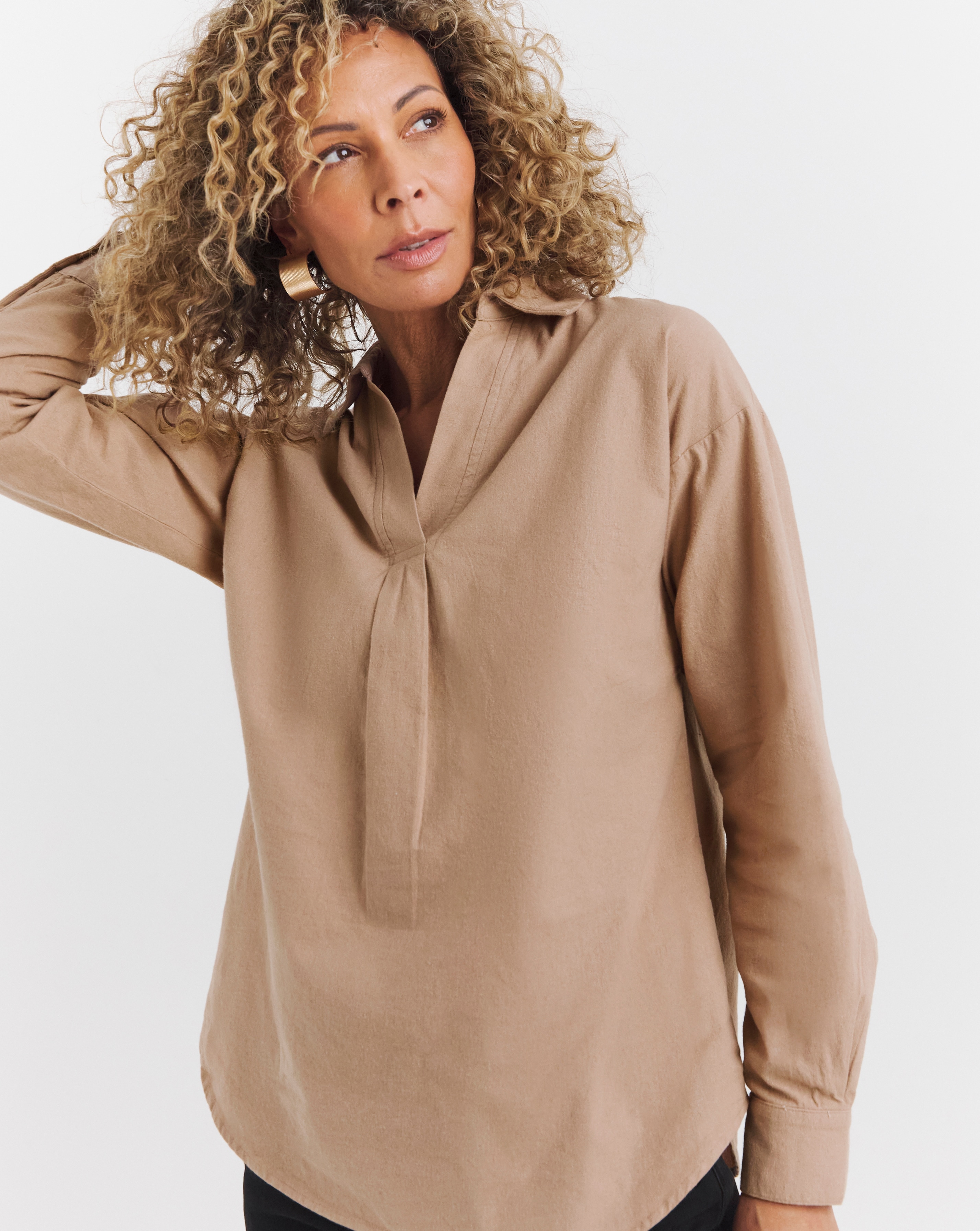 Brushed Cotton Popover Shirt