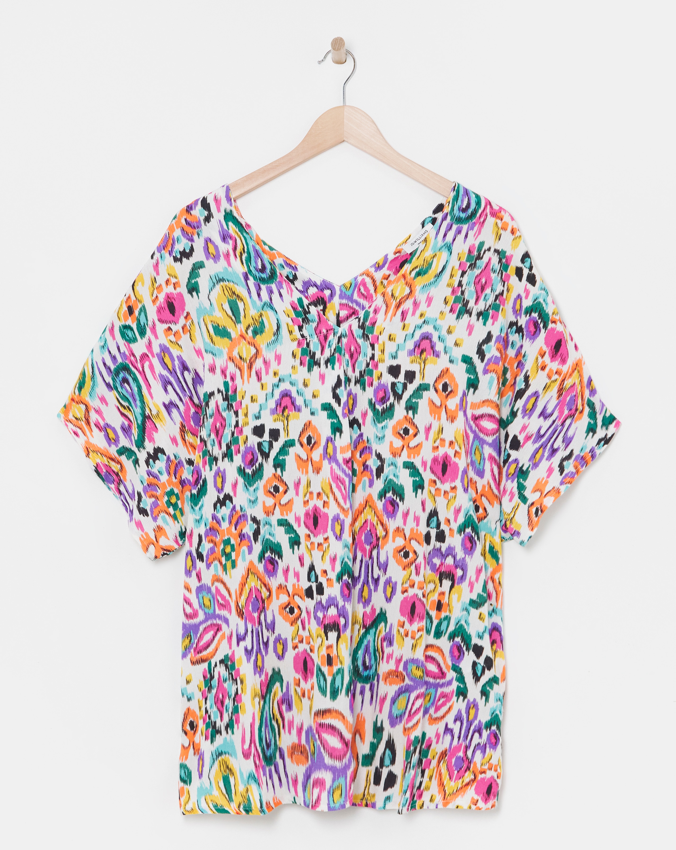 Printed Crinkle Tunic Top