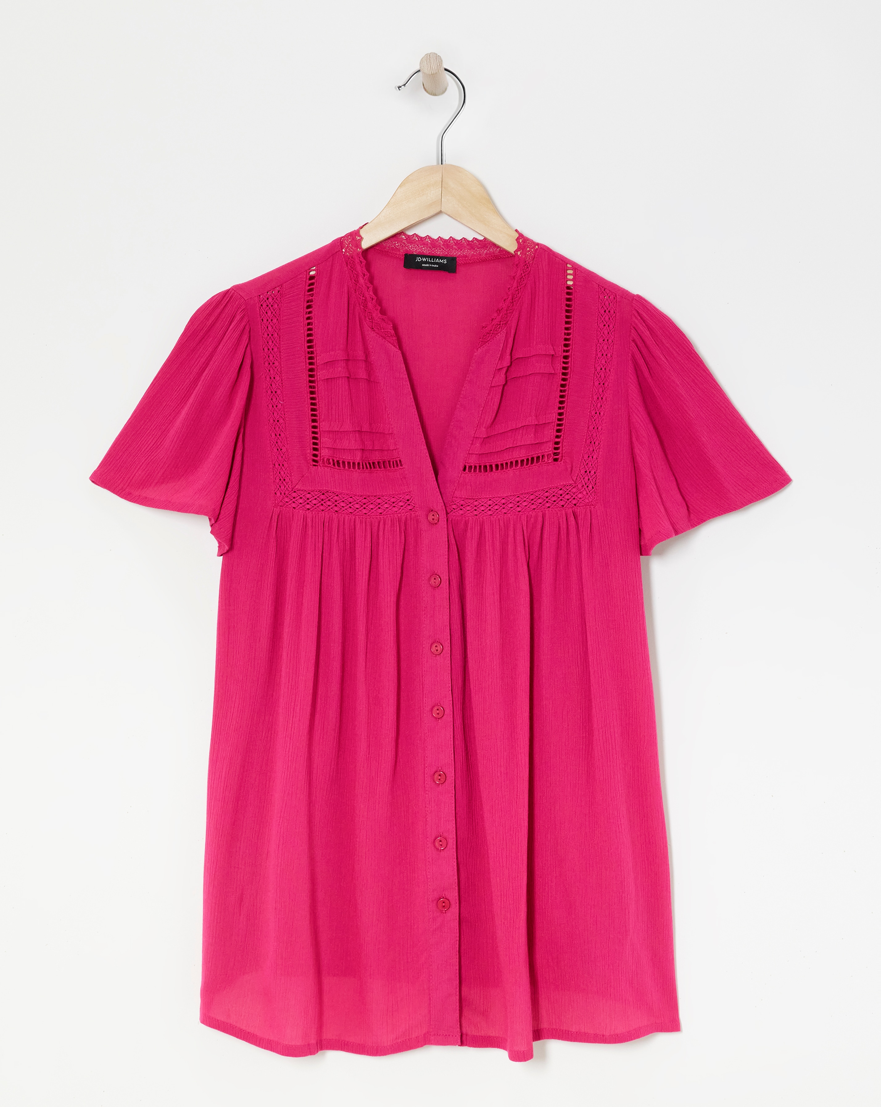 Crinkle Ladder Insert Blouse