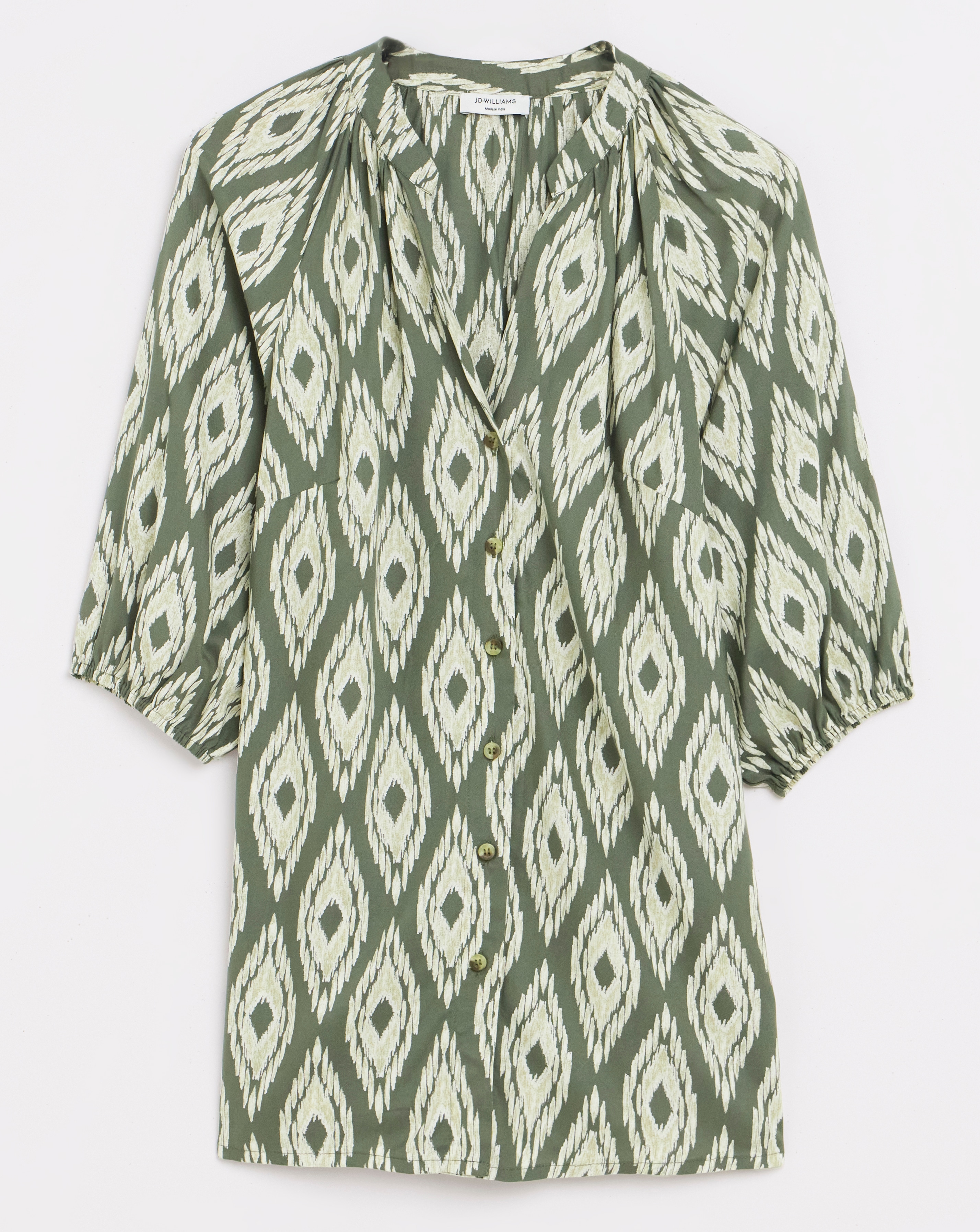 Button Through Printed Blouse