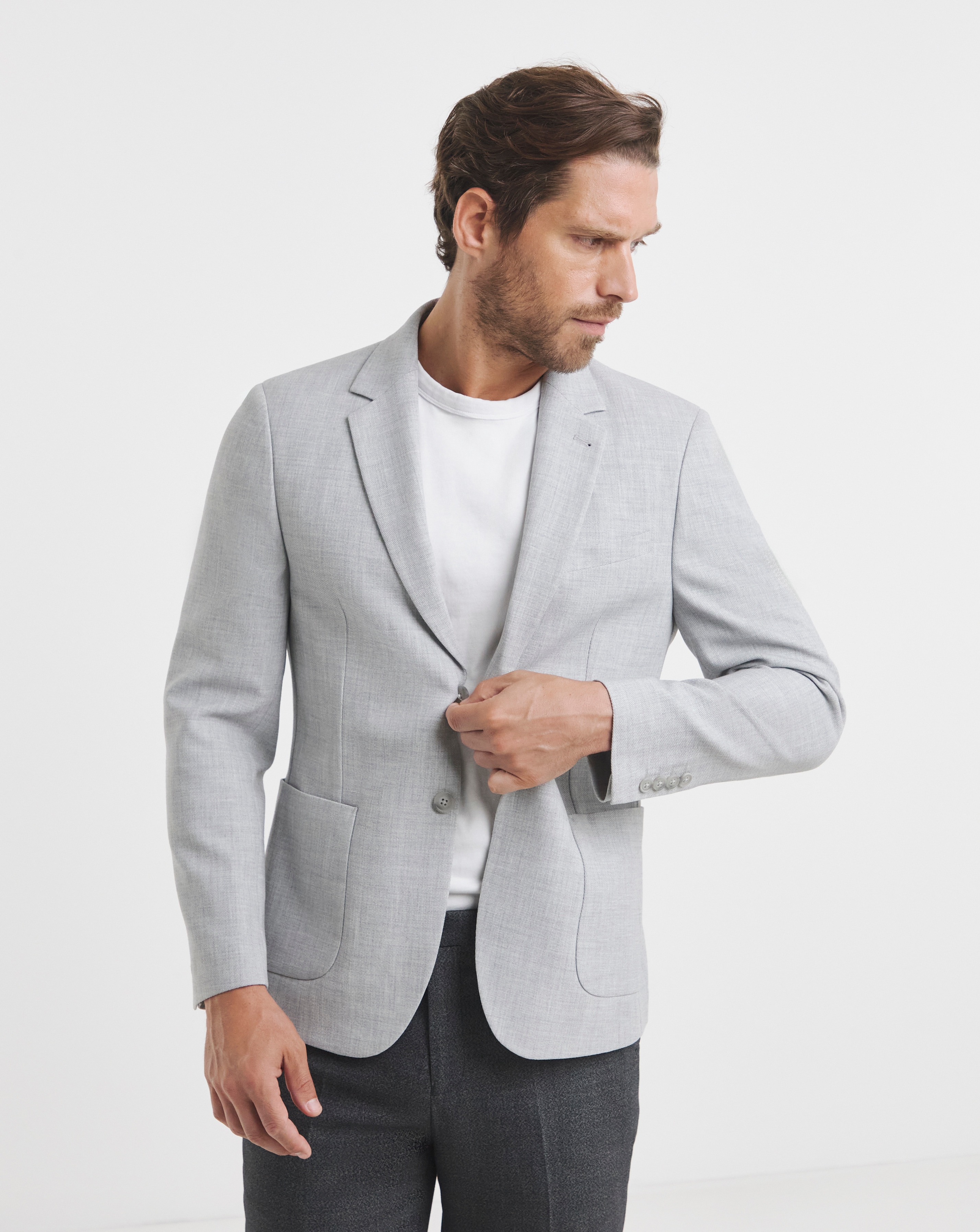 Textured Stretch Jersey Blazer